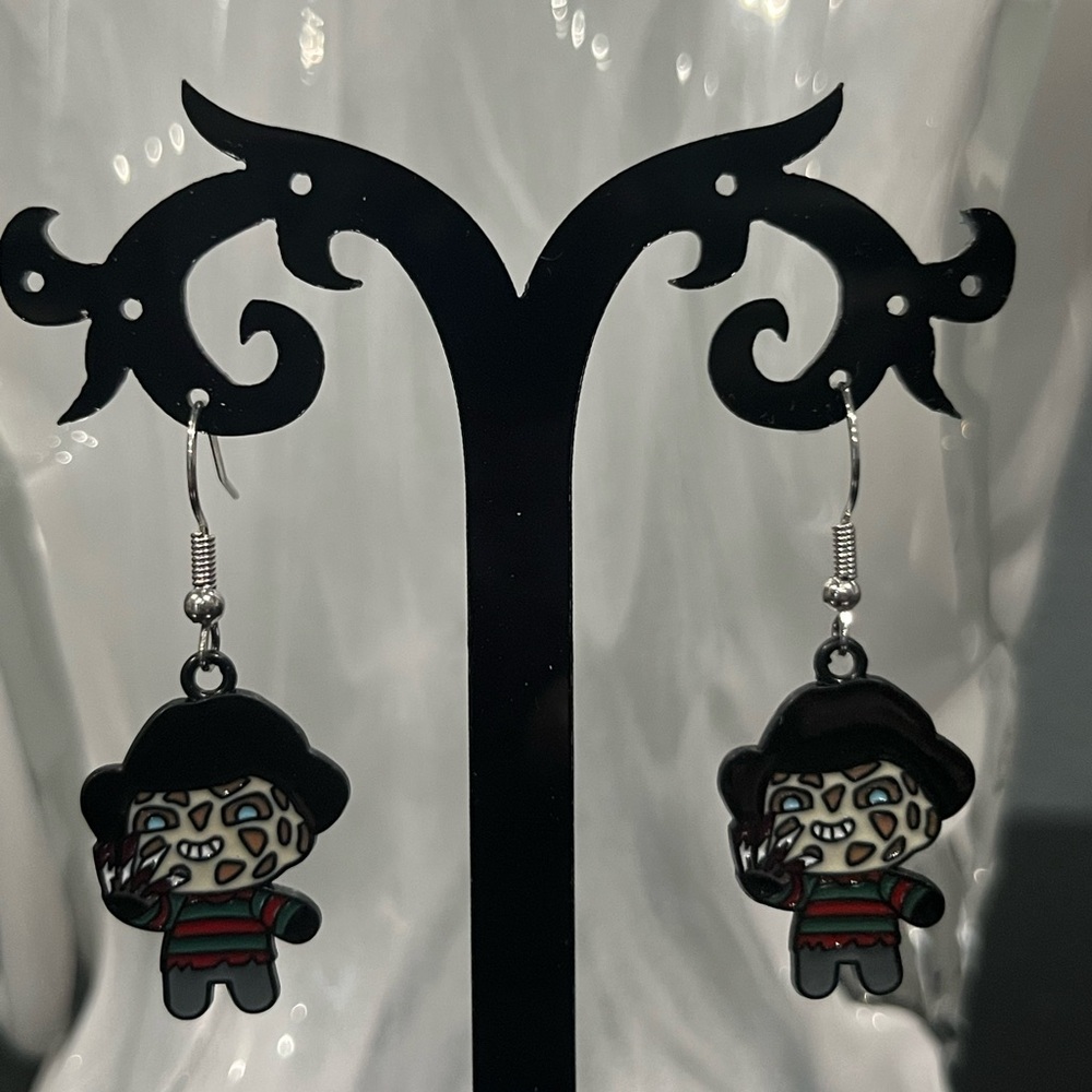 Halloween Earrings. Freddie Krueger.